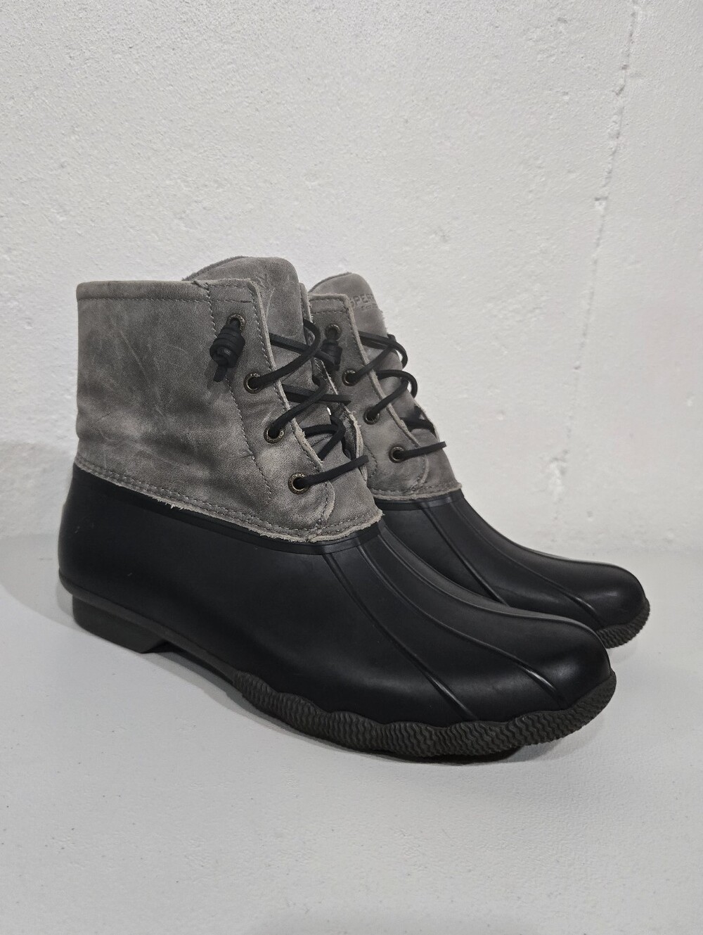 Sperry Gray Black Duck Boots